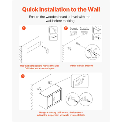 Ντουλάπι τοίχου VEVOR για πλυντήριο, 2 επιπέδων κρεμαστό ντουλάπι τοίχου με ρυθμιζόμενο ράφι, αποθηκευτικός χώρος ντουλαπιών 60 cm με 2 πόρτες, για κουζίνα, μπάνιο, πλυντήριο, 30 x 60 x 60 cm (Β x Π x Υ), λευκό