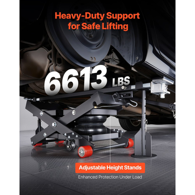Φορητός ανυψωτήρας αυτοκινήτου VEVOR Air, χωρητικότητας 3 τόνων, μέγιστο ύψος 550 mm, ρυθμιζόμενος φορητός ανυψωτήρας αυτοκινήτου με αερόσακους, βάσεις στήριξης, τάκους τροχών, ελαστικά μαξιλαράκια, βαρέως τύπου για sedan, SUV, φορτηγά