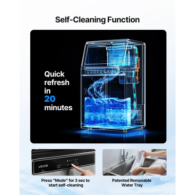 Επαγγελματική παγομηχανή VEVOR με αντλία, 59 κιλά/24 ώρες με χωρητικότητα 15 κιλά, 45 κύβοι ανά κύκλο, ελεύθερη και κάτω από πάγκο, με οθόνη LED και αυτοκαθαρισμό, για οικιακή χρήση, μπαρ/εστιατόριο