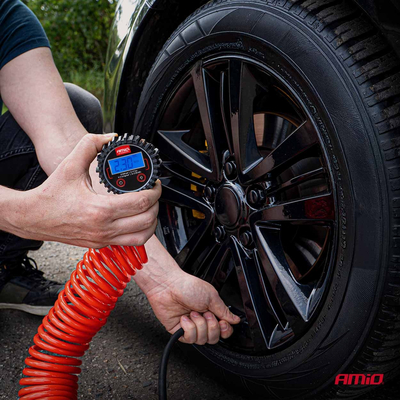 Amio - Ψηφιακό Μανόμετρο Πίεσης 17 bar με Λαστιχένια Προστασία - 1τεμ. (04463/AM)