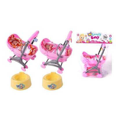 Παιδικό καροτσάκι mini με κούκλα - 0812-158 - 917425