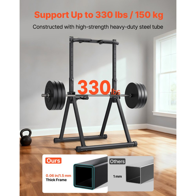 VEVOR Pull Up Bar, Φορητός Σταθμός Pullup Bar Χωρητικότητας 150kg, Ελεύθερες Μπάρες Pullup με Τριγωνική Δομή & Σωλήνα από Ανθεκτική Ατσάλι, Ρύθμιση Ύψους 9 Επιπέδων με Βαρύτητα, Γυμναστική για Χέρια, Πλάτη