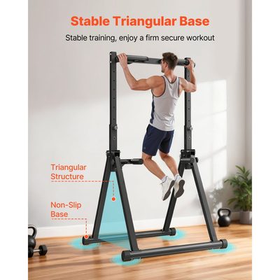 VEVOR Pull Up Bar, Φορητός Σταθμός Pullup Bar Χωρητικότητας 150kg, Ελεύθερες Μπάρες Pullup με Τριγωνική Δομή & Σωλήνα από Ανθεκτική Ατσάλι, Ρύθμιση Ύψους 9 Επιπέδων με Βαρύτητα, Γυμναστική για Χέρια, Πλάτη