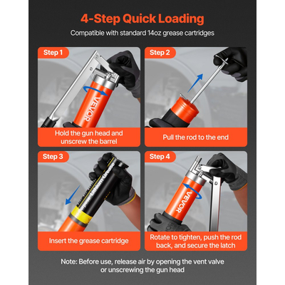 Πιστόλι λίπανσης VEVOR, υψηλής πίεσης 10000 PSI, κιτ πιστολιού λίπανσης βαρέως τύπου με λαβή πιστολιού και χωρητικότητα 0,4 L, περιλαμβάνει εύκαμπτο σωλήνα 46 cm, 1 άκαμπτο σωλήνα προέκτασης και 1 ακροφύσιο αιχμηρού τύπου για αυτοκίνητα, θαλάσσιες εφαρμογές.