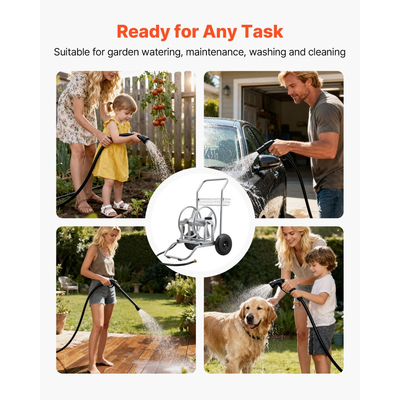 Καρότσι με λάστιχο νερού VEVOR, καρότσι λάστιχου κήπου υψηλής πίεσης 6096/9144 cm, καρότσια λάστιχων με δύο τροχούς, λαβή και καλάθι αποθήκευσης από πλέγμα βαρέως τύπου, φορητά λάστιχα διπλής χρήσης για κήπο, αυτοκίνητο