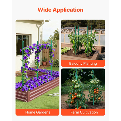 Πασσάλους κήπου VEVOR, Συσκευασία των 50, 1170 mm, Μεταλλικοί πασσάλοι ντομάτας με πλαστική επίστρωση, Ραβδιά κήπου για στήριξη φυτών, με μυτερό άκρο και αντιολισθητικά εξογκώματα για καλλιέργεια αναρριχώμενων φυτών, Λαχανικά εξωτερικού χώρου