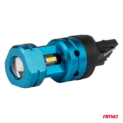 Amio - Λάμπες LED CANBUS T20 7440 W21W 4SMD 1860 Λευκή 6000K – 12/24V - 2 Τεμ. (04254/AM)