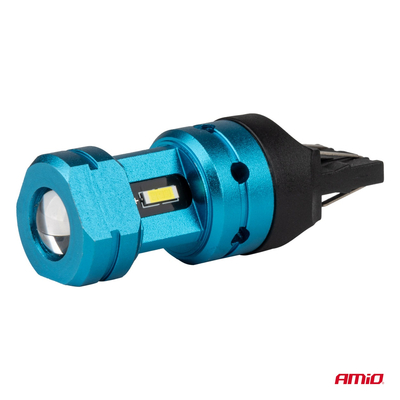 Amio - Λάμπες LED CANBUS T20 7443 W21/5W 4SMD 1860 Λευκή 6000K  – 12/24V - 2 Τεμ. (04255/AM)