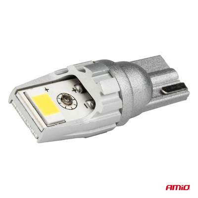 Amio - Λάμπες LED CANBUS T10 W5W 2SMD 3570 Λευκή 6000K – 12/24V - 2 Τεμ. (04256/AM)