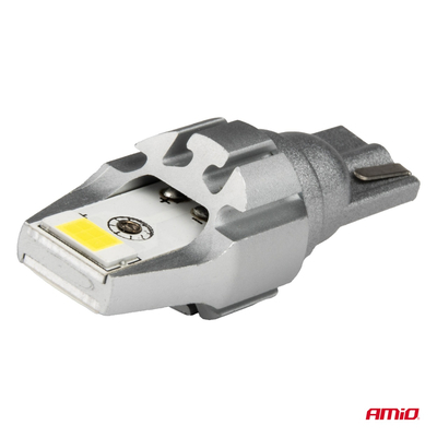 Amio - Λάμπα LED CANBUS T15 (W16W) 2SMD 3570 Λευκή 6000K 12V/24V για Φώτα Όπισθεν & Βοηθητικό Φωτισμό - 2τεμ. (04257/AM)