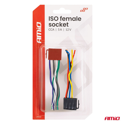 Amio - Φίσσα ISO Θηλυκή 12V έως 5A – CCA, Για Ηλεκτρικές & Φωτιστικές Εγκαταστάσεις Οχημάτων - 1 τεμ. (04444/AM)