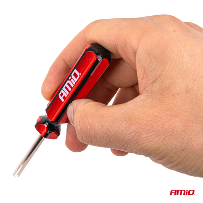Amio - Εργαλείο Αφαίρεσης & Τοποθέτησης Βαλβίδας Ελαστικών (Valve Core Tool) – Για Αυτοκίνητα, Μοτοσυκλέτες & Ποδήλατα - 1 τεμ. (04470/AM)