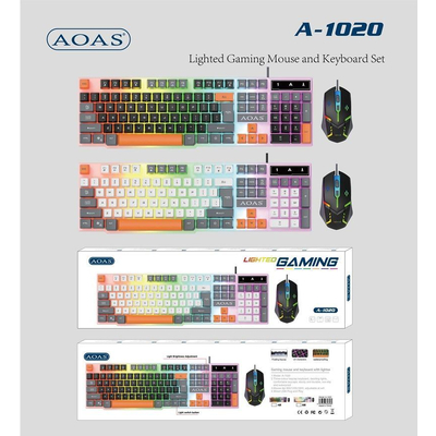 Σετ ενσύρματο πληκτρολόγιο & ποντίκι Gaming - A1020 - 655560 - Black