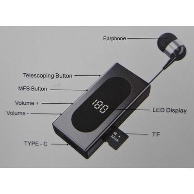 Ασύρματο ακουστικό Bluetooth - K100 - 153416 - Black