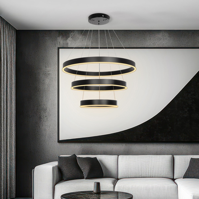 kelvo® VENOM KLV-101-0199 Κρεμαστό Φωτιστικό Οροφής LED 120W 12000lm 120° AC 220-240V IP20 Ρυθμιζόμενο Λευκό CCT με Χειριστήριο από 2700K έως 6000K Dimmable - Lumileds SMD Chip - Μαύρο Ματ - Μ80 x Π80 x Υ80cm - 3 Χρόνια Εγγύηση