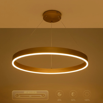 kelvo® VENOM KLV-101-0192 Κρεμαστό Φωτιστικό Οροφής LED 67W 6700lm 120° AC 220-240V IP20 Ρυθμιζόμενο Λευκό CCT με Χειριστήριο από 2700K έως 6000K Dimmable - Lumileds SMD Chip - Χρυσό Πλατίνα - Μ80 x Π80 x Υ6.5cm - 3 Χρόνια Εγγύηση