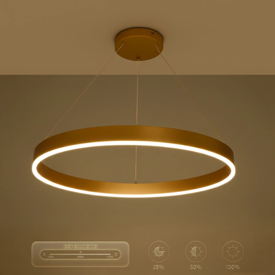 kelvo® VENOM KLV-101-0192 Κρεμαστό Φωτιστικό Οροφής LED 67W 6700lm 120° AC 220-240V IP20 Ρυθμιζόμενο Λευκό CCT με Χειριστήριο από 2700K έως 6000K Dimmable - Lumileds SMD Chip - Χρυσό Πλατίνα - Μ80 x Π80 x Υ6.5cm - 3 Χρόνια Εγγύηση