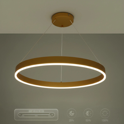 kelvo® VENOM KLV-101-0192 Κρεμαστό Φωτιστικό Οροφής LED 67W 6700lm 120° AC 220-240V IP20 Ρυθμιζόμενο Λευκό CCT με Χειριστήριο από 2700K έως 6000K Dimmable - Lumileds SMD Chip - Χρυσό Πλατίνα - Μ80 x Π80 x Υ6.5cm - 3 Χρόνια Εγγύηση