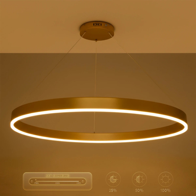 kelvo® VENOM KLV-101-0195 Κρεμαστό Φωτιστικό Οροφής LED 75W 7500lm 120° AC 220-240V IP20 Ρυθμιζόμενο Λευκό CCT με Χειριστήριο από 2700K έως 6000K Dimmable - Lumileds SMD Chip - Χρυσό Πλατίνα - Μ100 x Π100 x Υ6.5cm - 3 Χρόνια Εγγύηση