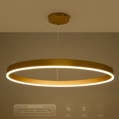 kelvo® VENOM KLV-101-0195 Κρεμαστό Φωτιστικό Οροφής LED 75W 7500lm 120° AC 220-240V IP20 Ρυθμιζόμενο Λευκό CCT με Χειριστήριο από 2700K έως 6000K Dimmable - Lumileds SMD Chip - Χρυσό Πλατίνα - Μ100 x Π100 x Υ6.5cm - 3 Χρόνια Εγγύηση