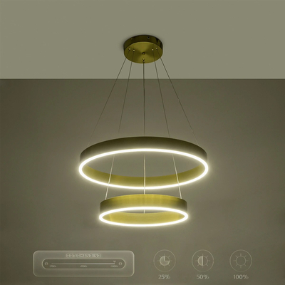 kelvo® VENOM KLV-101-0198-V2 Κρεμαστό Φωτιστικό Οροφής LED 75W 7500lm 120° AC 220-240V IP20 Ρυθμιζόμενο Λευκό CCT με Χειριστήριο από 2700K έως 6000K Dimmable - Lumileds SMD Chip - Χρυσό Πλατίνα - Μ60 x Π60 x Υ40cm - 3 Χρόνια Εγγύηση