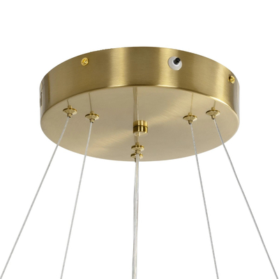 kelvo® VENOM KLV-101-0198-V2 Κρεμαστό Φωτιστικό Οροφής LED 75W 7500lm 120° AC 220-240V IP20 Ρυθμιζόμενο Λευκό CCT με Χειριστήριο από 2700K έως 6000K Dimmable - Lumileds SMD Chip - Χρυσό Πλατίνα - Μ60 x Π60 x Υ40cm - 3 Χρόνια Εγγύηση