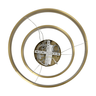 kelvo® VENOM KLV-101-0198-V2 Κρεμαστό Φωτιστικό Οροφής LED 75W 7500lm 120° AC 220-240V IP20 Ρυθμιζόμενο Λευκό CCT με Χειριστήριο από 2700K έως 6000K Dimmable - Lumileds SMD Chip - Χρυσό Πλατίνα - Μ60 x Π60 x Υ40cm - 3 Χρόνια Εγγύηση