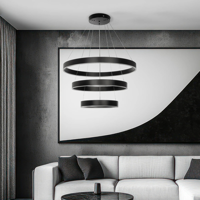 kelvo® VENOM KLV-101-0199 Κρεμαστό Φωτιστικό Οροφής LED 120W 12000lm 120° AC 220-240V IP20 Ρυθμιζόμενο Λευκό CCT με Χειριστήριο από 2700K έως 6000K Dimmable - Lumileds SMD Chip - Μαύρο Ματ - Μ80 x Π80 x Υ80cm - 3 Χρόνια Εγγύηση