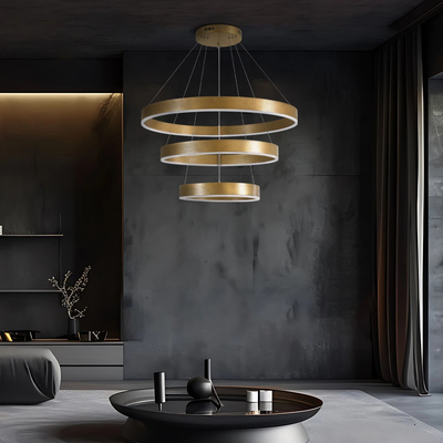 kelvo® VENOM KLV-101-0201 Κρεμαστό Φωτιστικό Οροφής LED 120W 12000lm 120° AC 220-240V IP20 Ρυθμιζόμενο Λευκό CCT με Χειριστήριο από 2700K έως 6000K Dimmable - Lumileds SMD Chip - Χρυσό Πλατίνα - Μ80 x Π80 x Υ80cm - 3 Χρόνια Εγγύηση