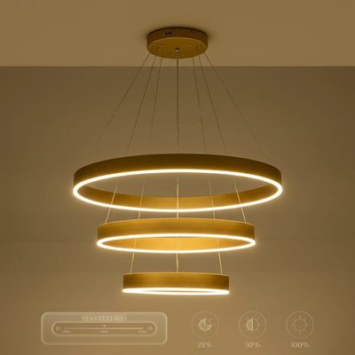 kelvo® VENOM KLV-101-0201 Κρεμαστό Φωτιστικό Οροφής LED 120W 12000lm 120° AC 220-240V IP20 Ρυθμιζόμενο Λευκό CCT με Χειριστήριο από 2700K έως 6000K Dimmable - Lumileds SMD Chip - Χρυσό Πλατίνα - Μ80 x Π80 x Υ80cm - 3 Χρόνια Εγγύηση