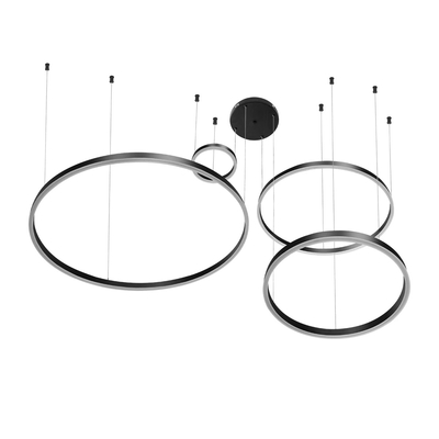 kelvo® VENOM KLV-101-0202 Κρεμαστό Φωτιστικό Οροφής LED 150W 15000lm 120° AC 220-240V IP20 Ρυθμιζόμενο Λευκό CCT με Χειριστήριο από 2700K έως 6000K Dimmable - Lumileds SMD Chip - Μαύρο Ματ - Μ150 x Π90 x Υ60cm - 3 Χρόνια Εγγύηση