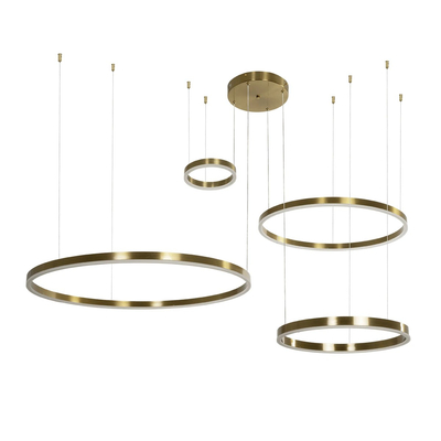 kelvo® VENOM KLV-101-0204 Κρεμαστό Φωτιστικό Οροφής LED 150W 15000lm 120° AC 220-240V IP20 Ρυθμιζόμενο Λευκό CCT με Χειριστήριο από 2700K έως 6000K Dimmable - Lumileds SMD Chip - Χρυσό Πλατίνα - Μ150 x Π90 x Υ60cm - 3 Χρόνια Εγγύηση