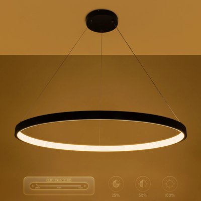 kelvo® NEMESIS KLV-101-0214 Κρεμαστό Φωτιστικό Οροφής LED 75W 7500lm 180° AC 220-240V IP20 Ρυθμιζόμενο Λευκό CCT με Χειριστήριο από 2700K έως 6000K Dimmable - Lumileds SMD Chip - Μαύρο Ματ - Μ100 x Π100 x Υ4cm - 3 Χρόνια Εγγύηση