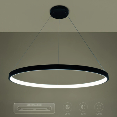 kelvo® NEMESIS KLV-101-0214 Κρεμαστό Φωτιστικό Οροφής LED 75W 7500lm 180° AC 220-240V IP20 Ρυθμιζόμενο Λευκό CCT με Χειριστήριο από 2700K έως 6000K Dimmable - Lumileds SMD Chip - Μαύρο Ματ - Μ100 x Π100 x Υ4cm - 3 Χρόνια Εγγύηση