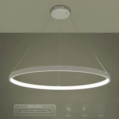 kelvo® NEMESIS KLV-101-0215 Κρεμαστό Φωτιστικό Οροφής LED 75W 7500lm 180° AC 220-240V IP20 Ρυθμιζόμενο Λευκό CCT με Χειριστήριο από 2700K έως 6000K Dimmable - Lumileds SMD Chip - Λευκό Ματ - Μ100 x Π100 x Υ4cm - 3 Χρόνια Εγγύηση