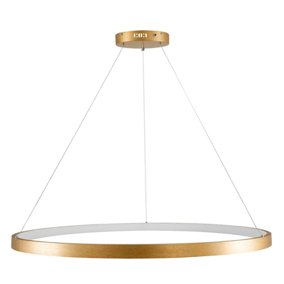 kelvo® NEMESIS KLV-101-0216 Κρεμαστό Φωτιστικό Οροφής LED 75W 7500lm 180° AC 220-240V IP20 Ρυθμιζόμενο Λευκό CCT με Χειριστήριο από 2700K έως 6000K Dimmable - Lumileds SMD Chip - Χρυσό Πλατίνα - Μ100 x Π100 x Υ4cm - 3 Χρόνια Εγγύηση