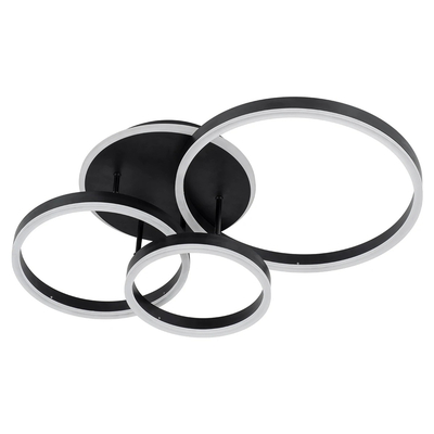 kelvo® VENOM KLV-101-0184 Φωτιστικό Οροφής LED 100W 10000lm 360° AC 220-240V IP20 Ρυθμιζόμενο Λευκό CCT με Χειριστήριο από 2700K έως 6000K Dimmable - Lumileds SMD Chip - Μαύρο Ματ - Μ70 x Π40 x Υ16cm - 3 Χρόνια Εγγύηση