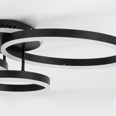 kelvo® VENOM KLV-101-0184 Φωτιστικό Οροφής LED 100W 10000lm 360° AC 220-240V IP20 Ρυθμιζόμενο Λευκό CCT με Χειριστήριο από 2700K έως 6000K Dimmable - Lumileds SMD Chip - Μαύρο Ματ - Μ70 x Π40 x Υ16cm - 3 Χρόνια Εγγύηση