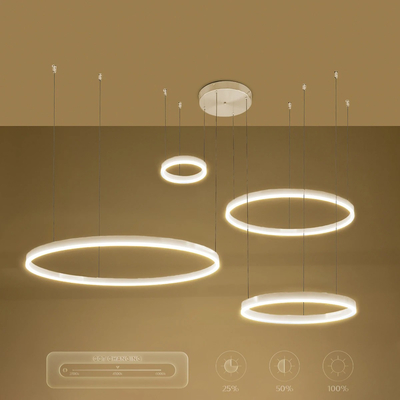 kelvo® VENOM KLV-101-0203 Κρεμαστό Φωτιστικό Οροφής LED 150W 15000lm 120° AC 220-240V IP20 Ρυθμιζόμενο Λευκό CCT με Χειριστήριο από 2700K έως 6000K Dimmable - Lumileds SMD Chip - Λευκό Ματ - Μ150 x Π90 x Υ60cm - 3 Χρόνια Εγγύηση