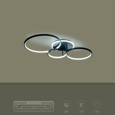 kelvo® NEMESIS KLV-101-0205 Φωτιστικό Οροφής LED 98W 9800lm 360° AC 220-240V IP20 Ρυθμιζόμενο Λευκό CCT με Χειριστήριο από 2700K έως 6000K Dimmable - Lumileds SMD Chip - Μαύρο Ματ - Μ89 x Π60 x Υ19cm - 3 Χρόνια Εγγύηση