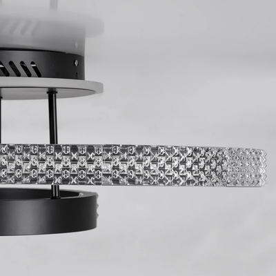 kelvo® DIAMOND KLV-101-0223 Φωτιστικό Οροφής LED 67W 6700lm 360° AC 220-240V IP20 Ρυθμιζόμενο Λευκό CCT με Χειριστήριο από 2700K έως 6000K Dimmable - Lumileds SMD Chip - Μαύρο Ματ - Μ60 x Π40 x Υ14cm - 3 Χρόνια Εγγύηση