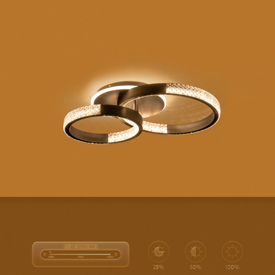 kelvo® DIAMOND KLV-101-0223 Φωτιστικό Οροφής LED 67W 6700lm 360° AC 220-240V IP20 Ρυθμιζόμενο Λευκό CCT με Χειριστήριο από 2700K έως 6000K Dimmable - Lumileds SMD Chip - Μαύρο Ματ - Μ60 x Π40 x Υ14cm - 3 Χρόνια Εγγύηση