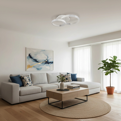 kelvo® DIAMOND KLV-101-0224 Φωτιστικό Οροφής LED 67W 6700lm 360° AC 220-240V IP20 Ρυθμιζόμενο Λευκό CCT με Χειριστήριο από 2700K έως 6000K Dimmable - Lumileds SMD Chip - Λευκό Ματ - Μ60 x Π40 x Υ14cm - 3 Χρόνια Εγγύηση