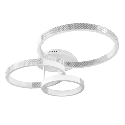 kelvo® DIAMOND KLV-101-0227 Φωτιστικό Οροφής LED 100W 10000lm 360° AC 220-240V IP20 Ρυθμιζόμενο Λευκό CCT με Χειριστήριο από 2700K έως 6000K Dimmable - Lumileds SMD Chip - Λευκό Ματ - Μ80 x Π50 x Υ20cm - 3 Χρόνια Εγγύηση