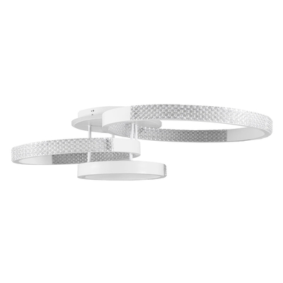 kelvo® DIAMOND KLV-101-0227 Φωτιστικό Οροφής LED 100W 10000lm 360° AC 220-240V IP20 Ρυθμιζόμενο Λευκό CCT με Χειριστήριο από 2700K έως 6000K Dimmable - Lumileds SMD Chip - Λευκό Ματ - Μ80 x Π50 x Υ20cm - 3 Χρόνια Εγγύηση