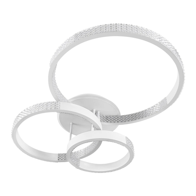 kelvo® DIAMOND KLV-101-0227 Φωτιστικό Οροφής LED 100W 10000lm 360° AC 220-240V IP20 Ρυθμιζόμενο Λευκό CCT με Χειριστήριο από 2700K έως 6000K Dimmable - Lumileds SMD Chip - Λευκό Ματ - Μ80 x Π50 x Υ20cm - 3 Χρόνια Εγγύηση