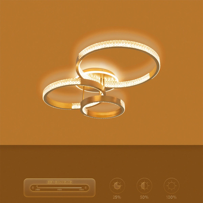 kelvo® DIAMOND KLV-101-0228 Φωτιστικό Οροφής LED 100W 10000lm 360° AC 220-240V IP20 Ρυθμιζόμενο Λευκό CCT με Χειριστήριο από 2700K έως 6000K Dimmable - Lumileds SMD Chip - Χρυσό Πλατίνα - Μ80 x Π50 x Υ20cm - 3 Χρόνια Εγγύηση