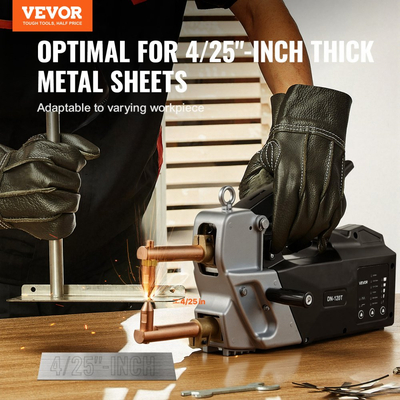 Φορητή μηχανή συγκόλλησης σημείων VEVOR, μηχανή συγκόλλησης σημείων πάχους 4 mm με χωρητικότητα εισόδου 8,1 KVA, ηλεκτρική μηχανή συγκόλλησης λαμαρίνας 4200A, φορητό πιστόλι συγκόλλησης