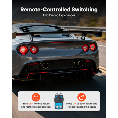 Ηλεκτρικό Κιτ Εξάτμισης VEVOR, Κιτ Βαλβίδας Εξάτμισης από Ανοξείδωτο Ατσάλι 63,5 mm με Τηλεχειριστήριο ενός Χειριστηρίου, Βαλβίδα Αποκοπής, Σωλήνας Y, Τηλεχειριστήριο & Κουτί, Ταιριάζει σε Φορτηγά, Sedan, Σπορ Αυτοκίνητα, SUV