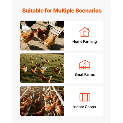 Αυτόματη ταΐστρα κοτόπουλων VEVOR, χωρητικότητας 38,56 kg, 6 θύρες τροφοδοσίας, ταΐστρα πουλερικών χωρίς απόβλητα με ενσωματωμένο διαχωριστικό, με μάνδαλο και λαβή, μεταλλική κατασκευή, για κοτόπουλα, φασιανούς, πτηνοτροφεία, κοτόπουλα, πτηνοτροφεία, κοτόπουλα, φασιανούς, κοτόπουλα ...